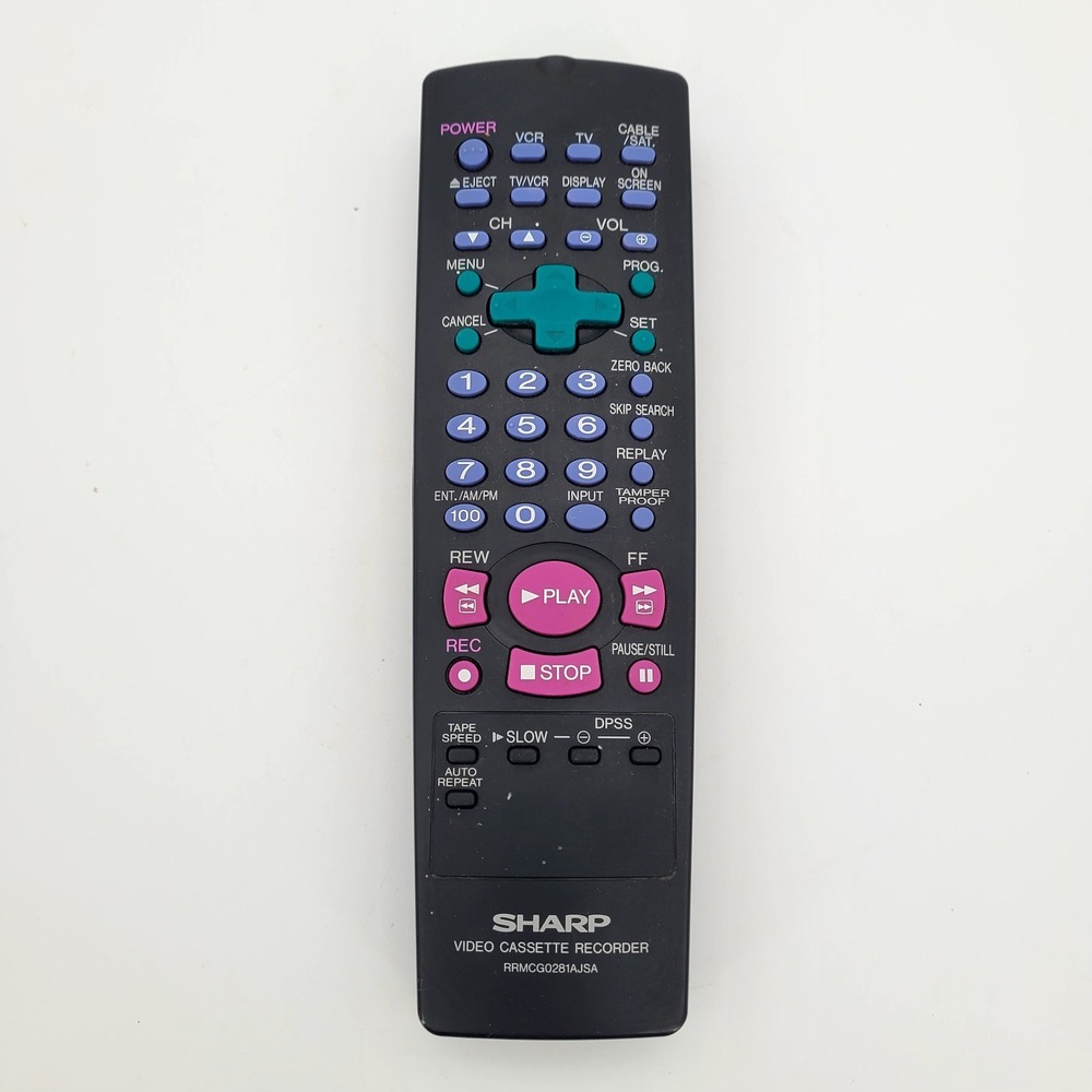 Sharp RRMCG0281AJSA VCR Remote Control Original - Tested , Working Condition